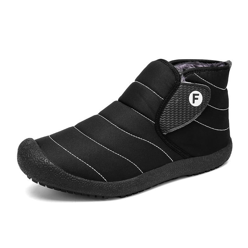 Waterproof Winter Boot - รองเท้าบูทกันน้ำสำหรับฤดูหนาวสำหรับผู้ชาย รองเท้าบูทหิมะบุขนอุ่น รองเท้าบูทข้อเท้าผู้ชาย แฟชั่นสีดำ รองเท้าบูทคู่รักแบบมีพื้นรองเท้ากันลื่นสำหรับฤดูหนาว