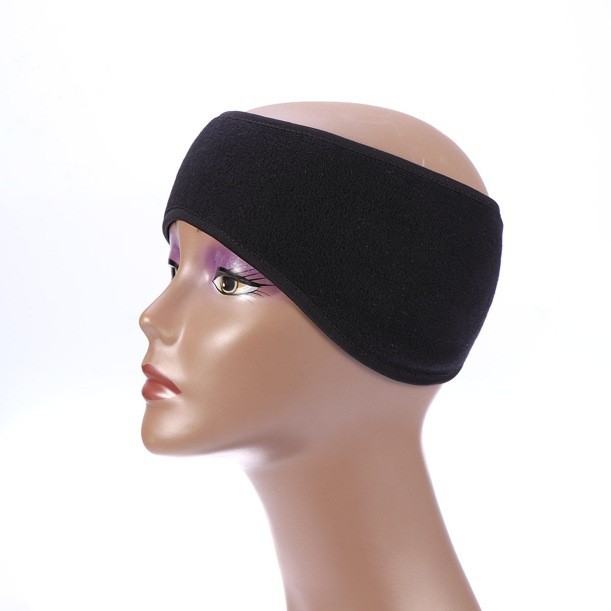 Fleece Ear Warmer Band - ที่คาดผมกันหนาวสีดำแบบยูนิเซ็กส์ ผ้าฟลีซกันหนาว ยืดหยุ่นได้ อุปกรณ์เสริมสำหรับผม เหมาะสำหรับเล่นสกี ปั่นจักรยาน