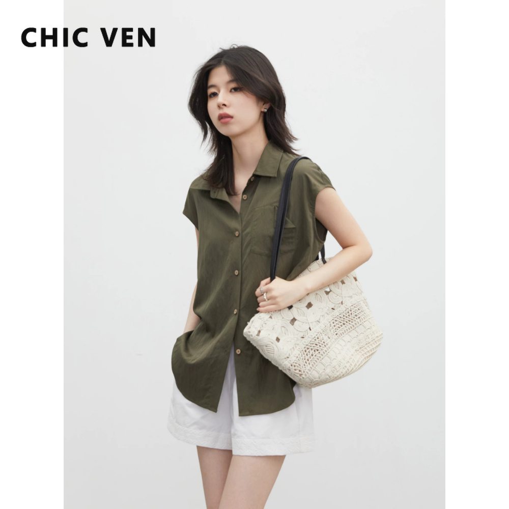 Down Jacket Packable - CHIC VEN เสื้อเชิ้ตแฟชั่นใหม่สำหรับผู้หญิง ทรงหลวม สไตล์ลำลอง ปกเสื้อแบบปกเชิ้ต