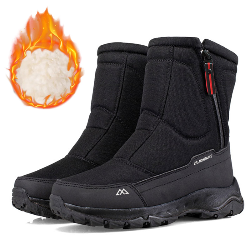 Waterproof Winter Boot - รองเท้าบูทหิมะสำหรับผู้ชายแบบกันน้ำสำหรับฤดูหนาว มีฉนวนกันความร้อนและบุภายในที่ให้ความสบาย เหมาะสำหรับกิจกรรมกลางแจ้ง