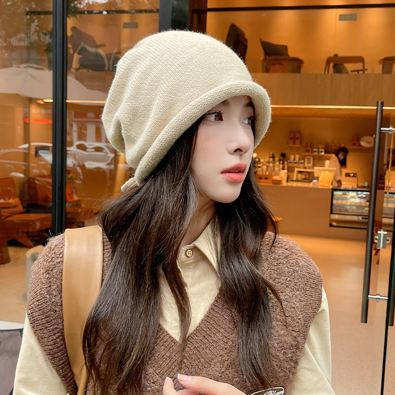 หมวกบีนนี่ถักไหมพรมสำหรับผู้หญ - Knit Beanie Hat Warm บทวิจารณ์และราคา