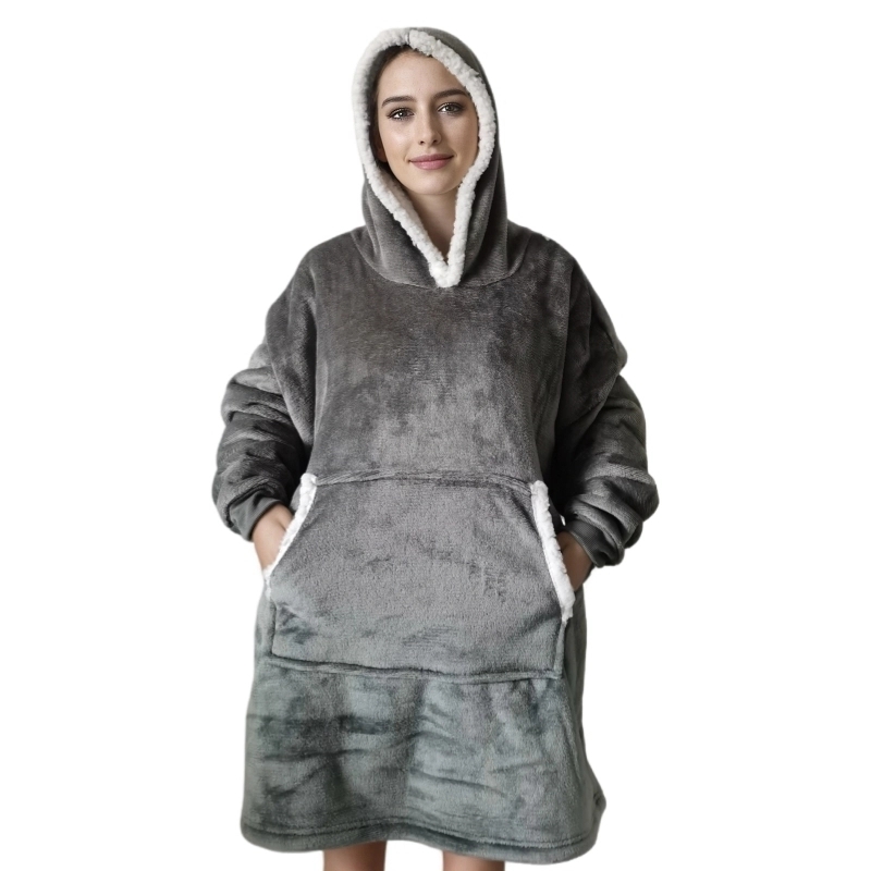 สวมใส่ผู้ใหญ่ Super Soft Flann - Sherpa Hoodie Fleece บทวิจารณ์และราคา