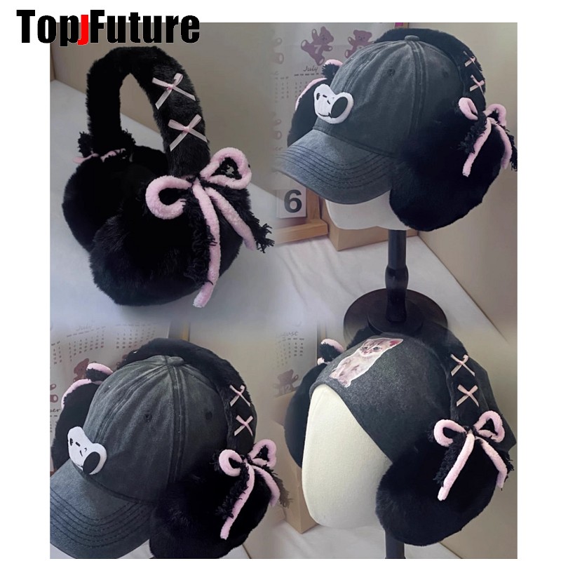 Harajuku Y2k น่ารักหวาน Lolita - Earmuffs Foldable บทวิจารณ์และราคา