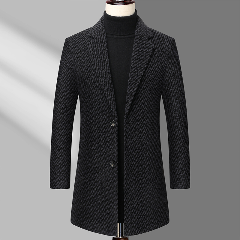 เสื้อโค้ทผู้ชาย เสื้อแจ็คเก็ตข - Wool Coat Peacoat บทวิจารณ์และราคา