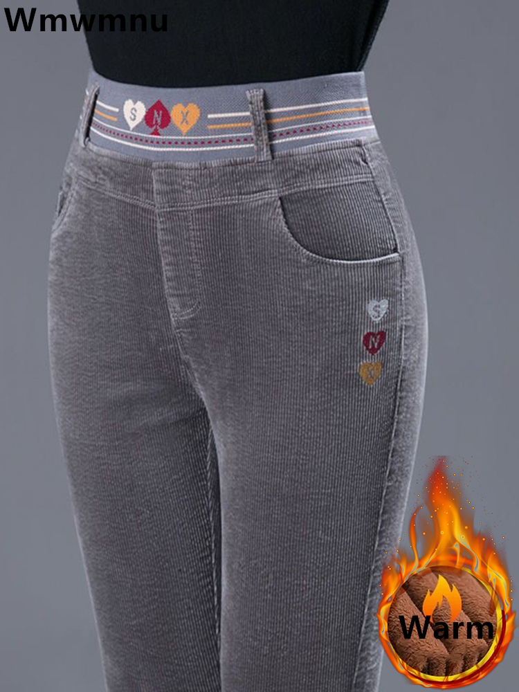 ฤดูหนาว Thicken Plush เรียงราย - Corduroy Pant Warm บทวิจารณ์และราคา