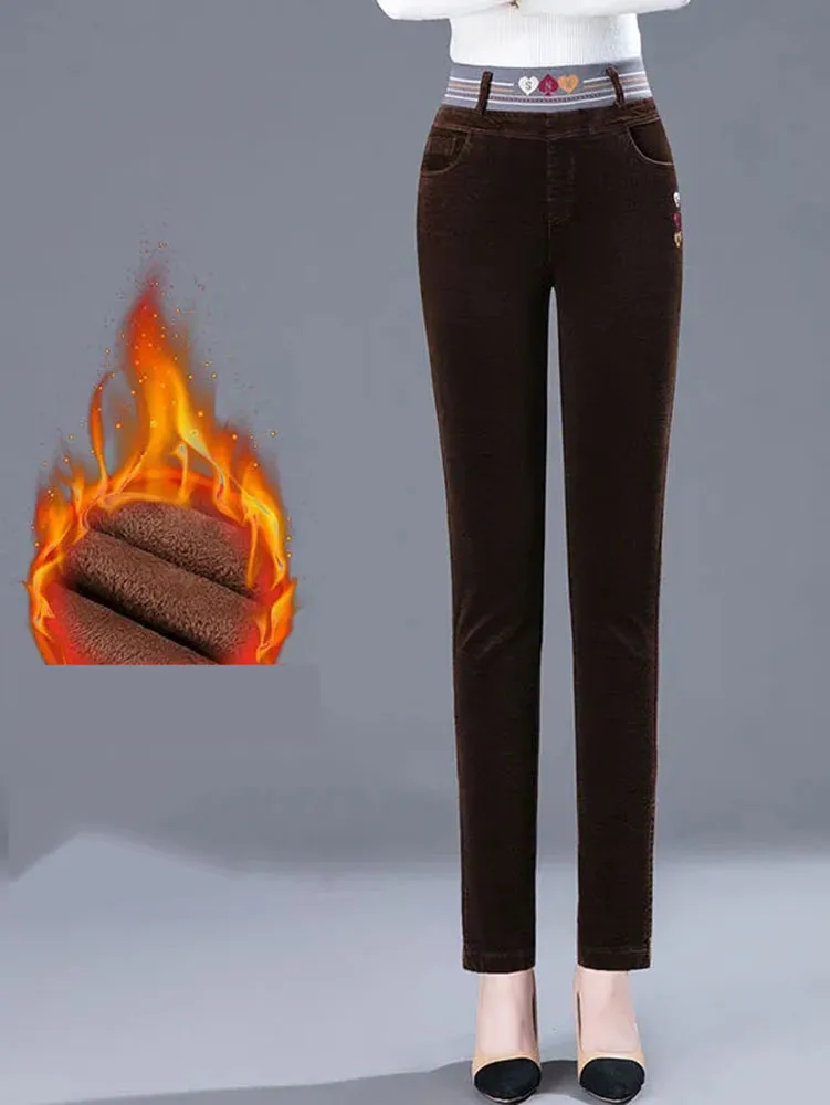 ฤดูหนาว Thicken Plush เรียงราย - Corduroy Pant Warm บทวิจารณ์และราคา