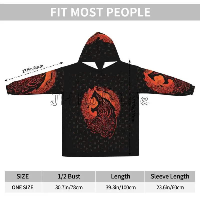 ไวกิ้งหมาป่า Knot Fenrir สวมใส - Sherpa Hoodie Fleece บทวิจารณ์และราคา