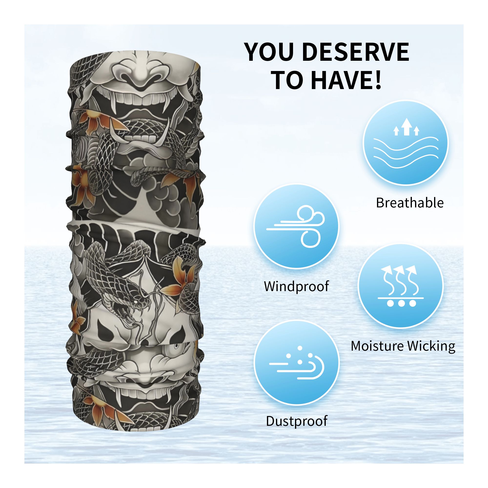 ผ้าพันคอแบบสวมศีรษะลายซามูไร โ - Neck Gaiter Fleece บทวิจารณ์และราคา
