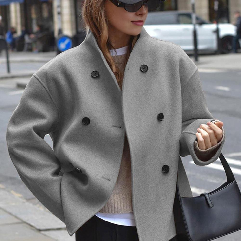 เสื้อโค้ทขนสัตว์แบบสั้นสำหรับผ - Wool Coat Peacoat บทวิจารณ์และราคา