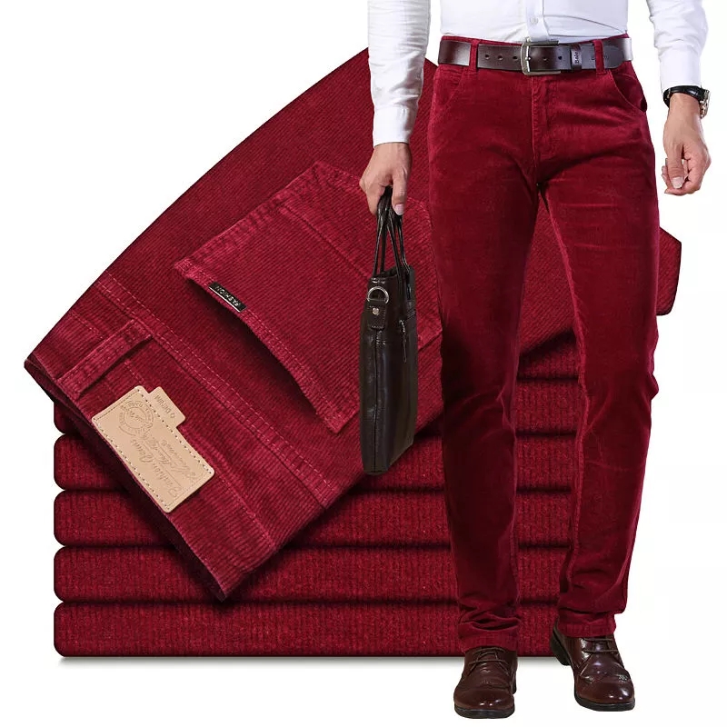 ฤดูใบไม้ร่วงฤดูหนาวผู้ชายหนา C - Corduroy Pant Warm บทวิจารณ์และราคา